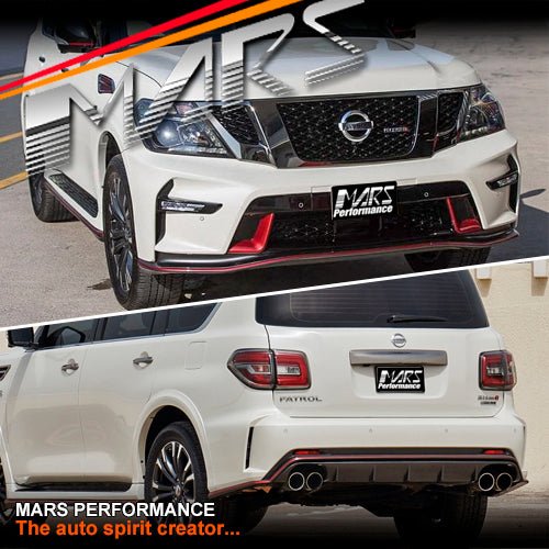 Nismo Style Front & Rear Bumper bar & Side Skirts with Exhaust Tips for Nissan Patrol Y62 2012 - 2019 - Mars Performance