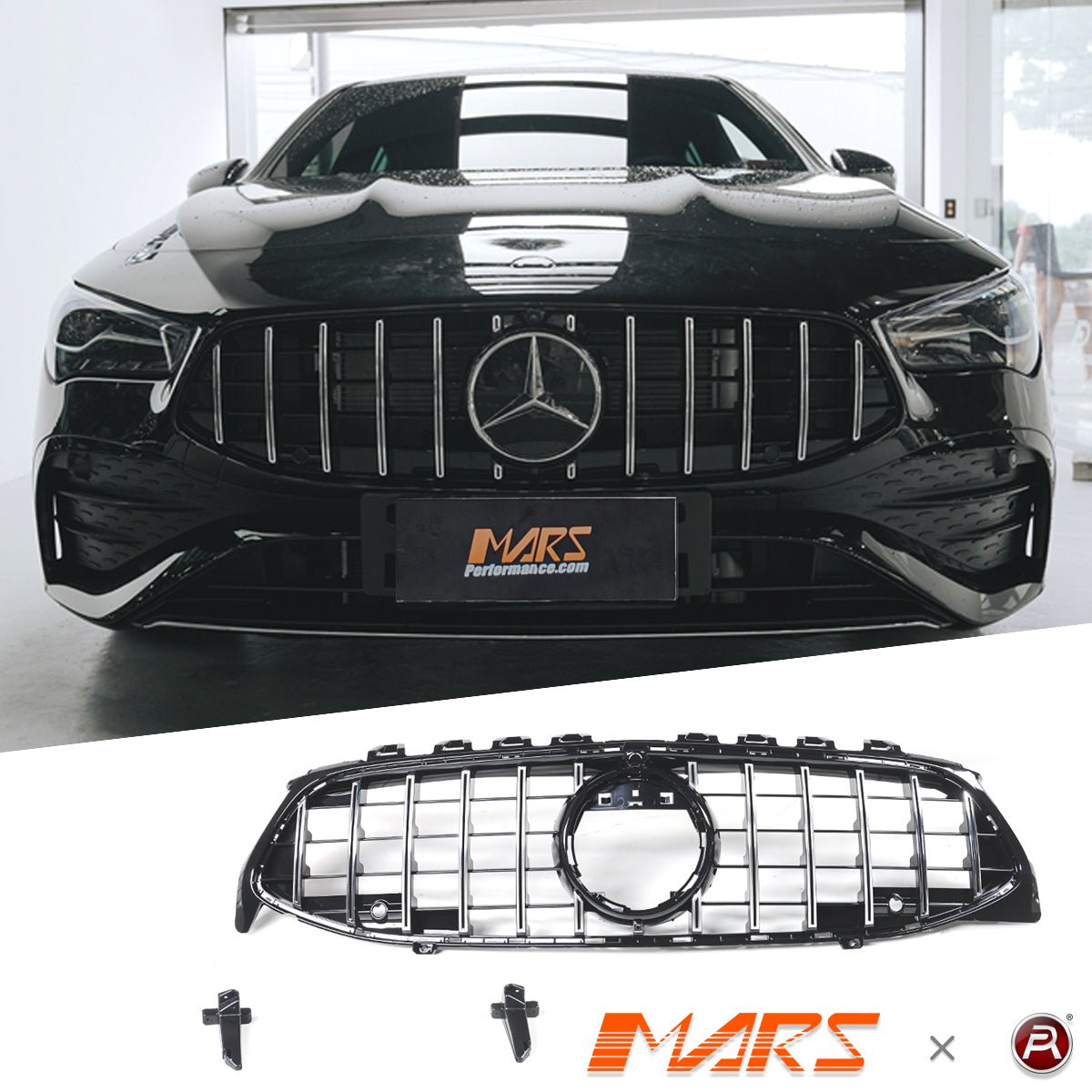 Panamericana CLA45 Style Front Bumper Bar Grille Grill Bodykit for Mercedes - Benz CLA - Class W118 C118 & CLA35 AMG 2024 - 2025 Update - Mars Performance