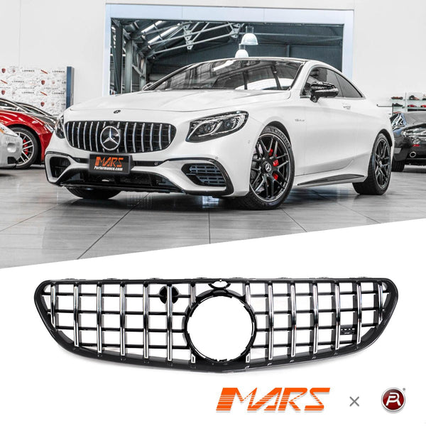 Calandre Avant Panamericana Pour Mercedes S63/S65 AMG C217 - Noire Et Chrome