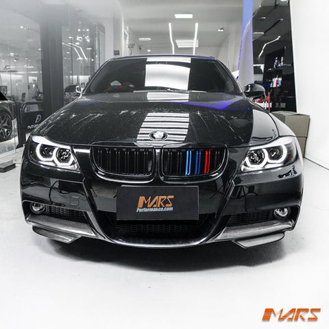 Performance Carbon Fibre Front Bumper Splitter Lips Spoiler Bodykit for BMW 3 - Series E90 E91 M Tech Sport 2005 - 2008 - Mars Performance