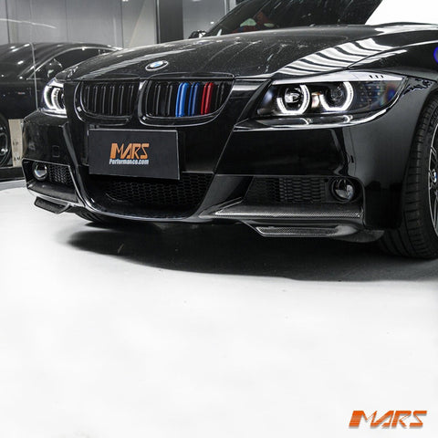 Performance Carbon Fibre Front Bumper Splitter Lips Spoiler Bodykit for BMW 3 - Series E90 E91 M Tech Sport 2005 - 2008 - Mars Performance