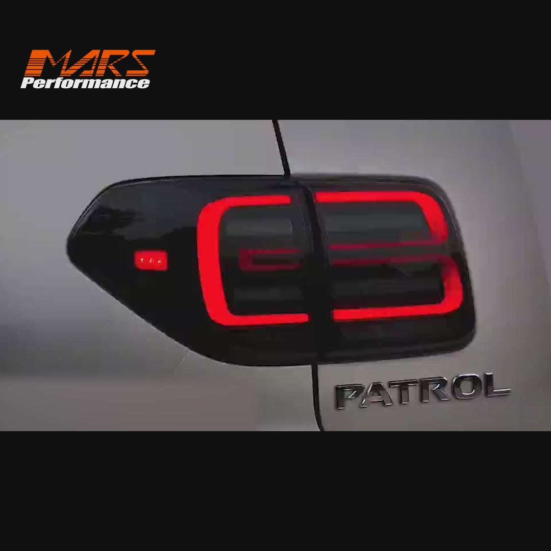 Smoked Full LED Tail Lights with Sequential Indicators for Nissan Patrol Y62 2012-2019