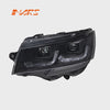 Black DRL LED Projector Head Lights with Sequential Indicators for Volkswagen VW Transporter & Multivan T6.1 2020-2024