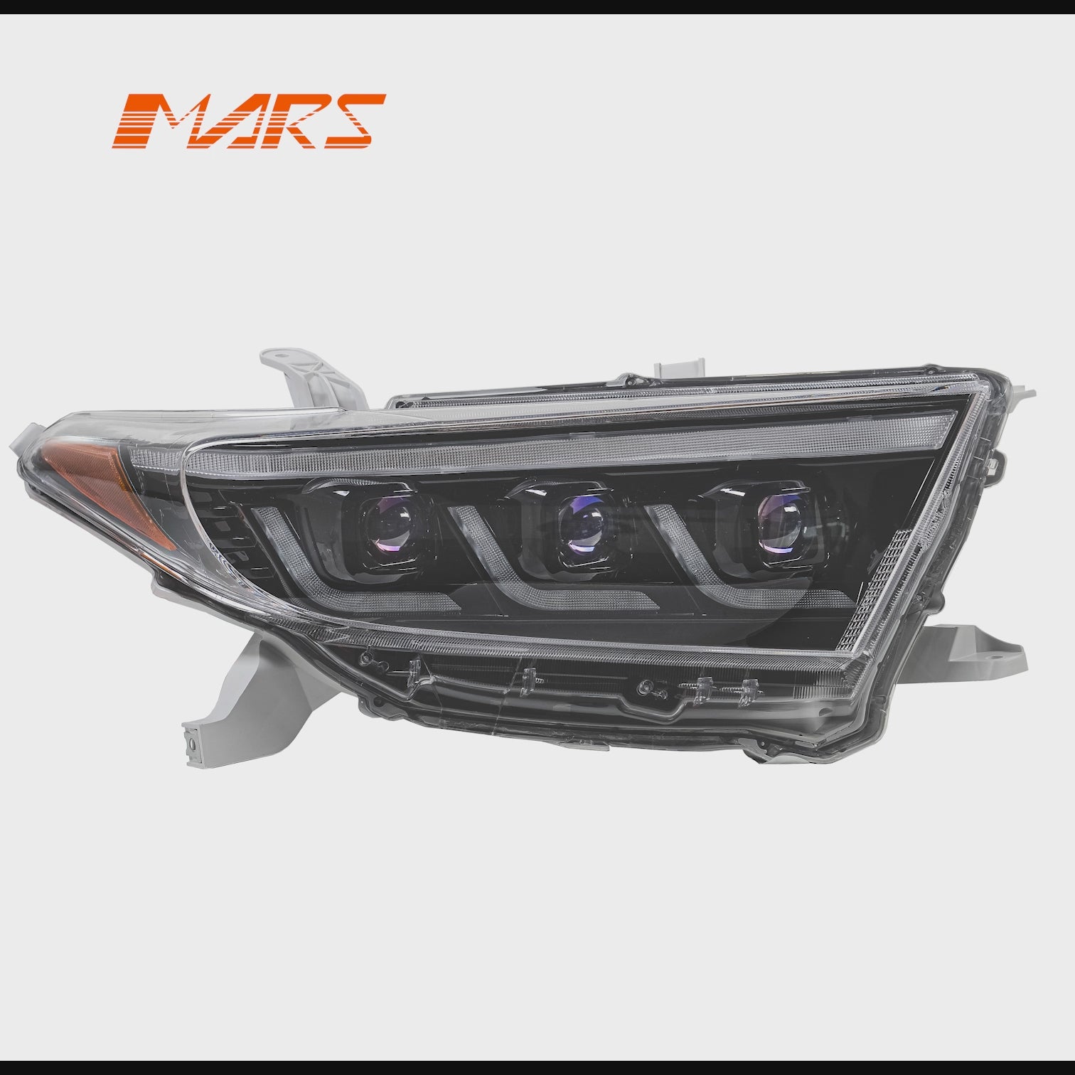 Black Full LED DRL Head Lights with Sequential Indicators for Toyota HighLander & Kluger 2011-2013