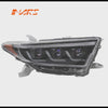 Black Full LED DRL Head Lights with Sequential Indicators for Toyota HighLander & Kluger 2011-2013
