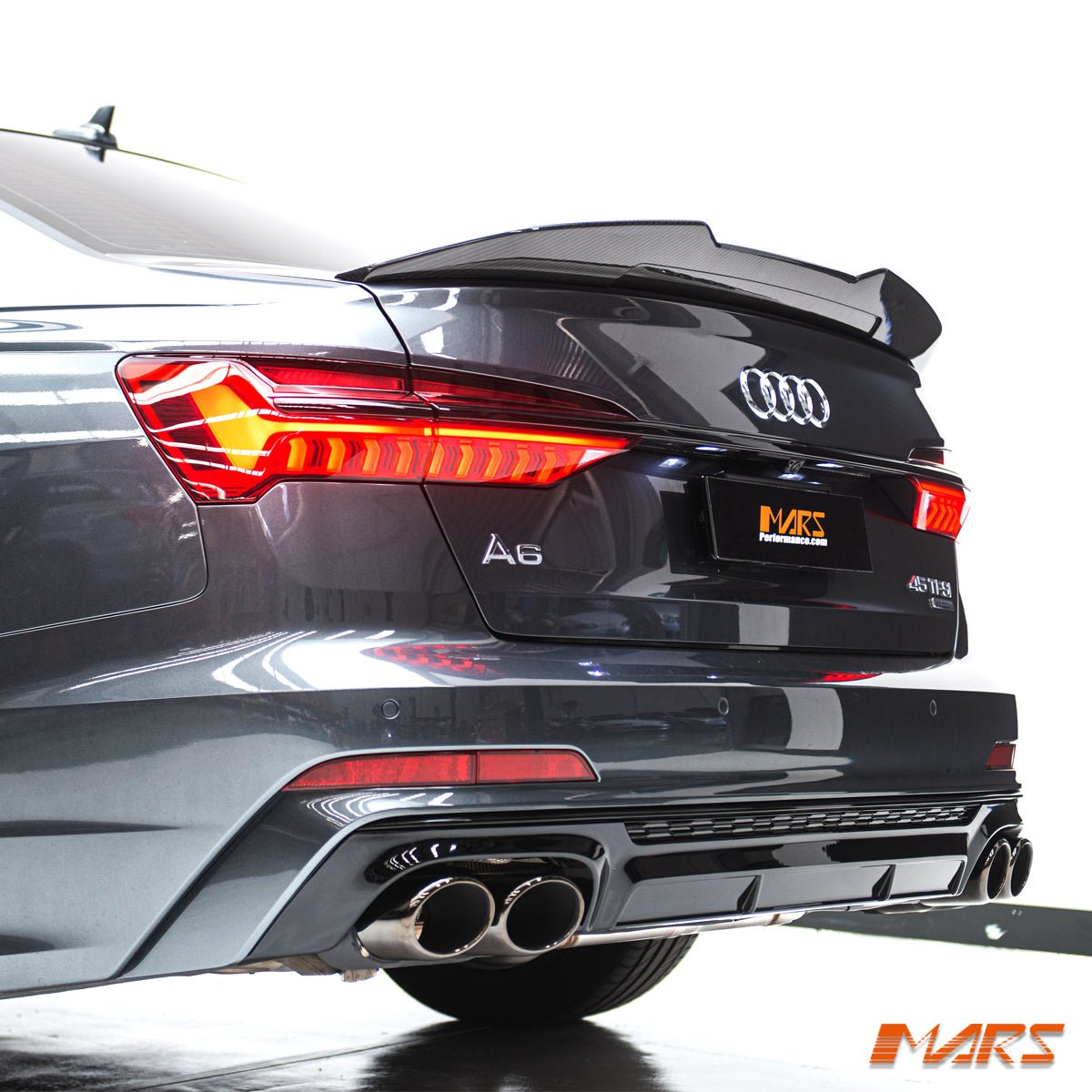 PSM Style Carbon Fibre Rear trunk boot lip Spoiler Wing Bodykit for AUDI A6 S6 C8 Sedan 2019 - 2024 - Mars Performance