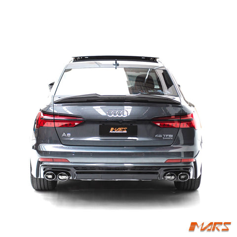 PSM Style Carbon Fibre Rear trunk boot lip Spoiler Wing Bodykit for AUDI A6 S6 C8 Sedan 2019 - 2024 - Mars Performance