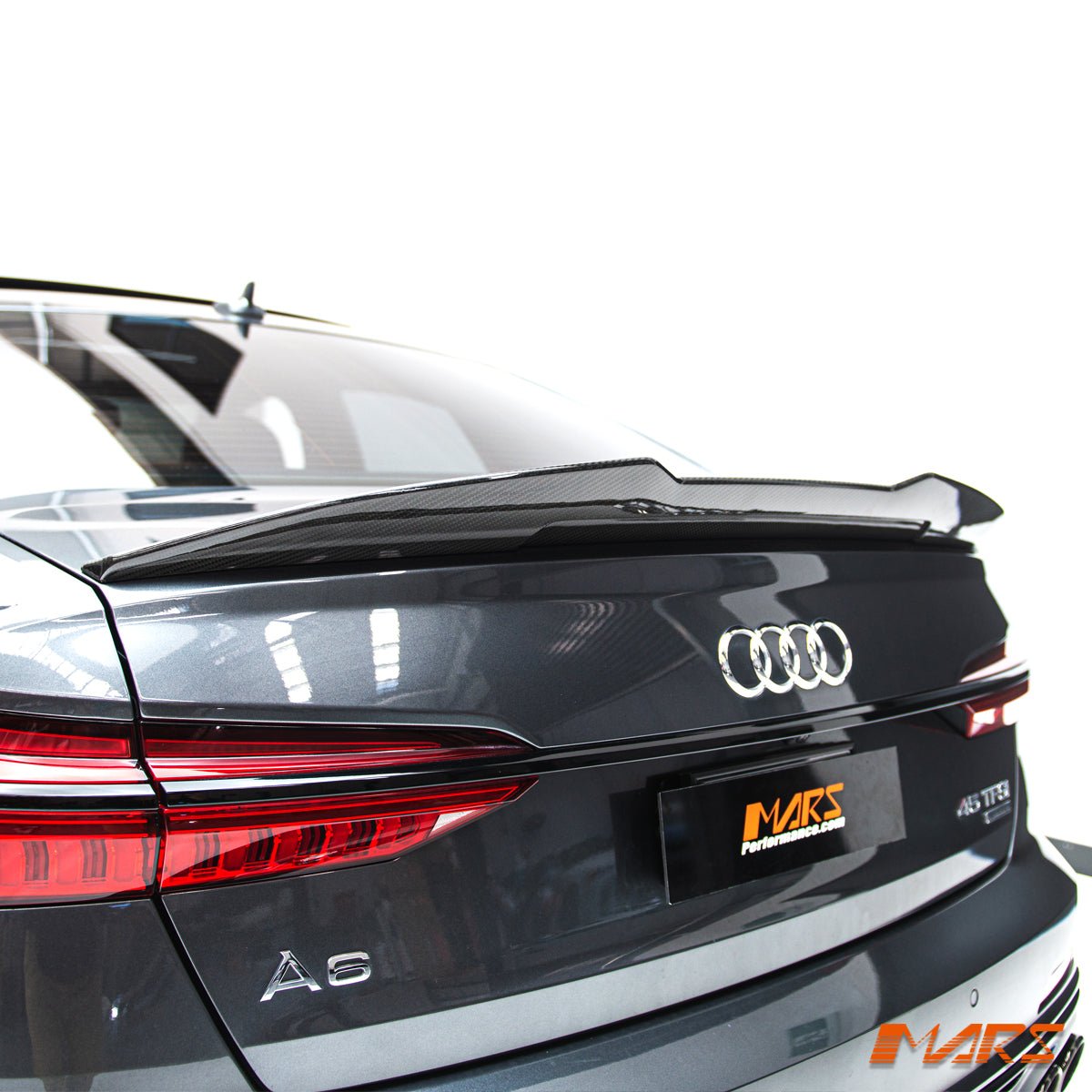 PSM Style Carbon Fibre Rear trunk boot lip Spoiler Wing Bodykit for AUDI A6 S6 C8 Sedan 2019 - 2024 - Mars Performance