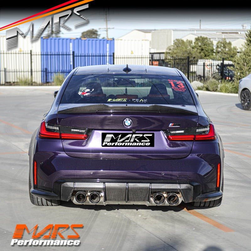 PSM Style Carbon Fibre Rear trunk boot lip Spoiler Wing Bodykit for BMW 3 Series G20 & G80 M3 2018 - 2025 - Mars Performance