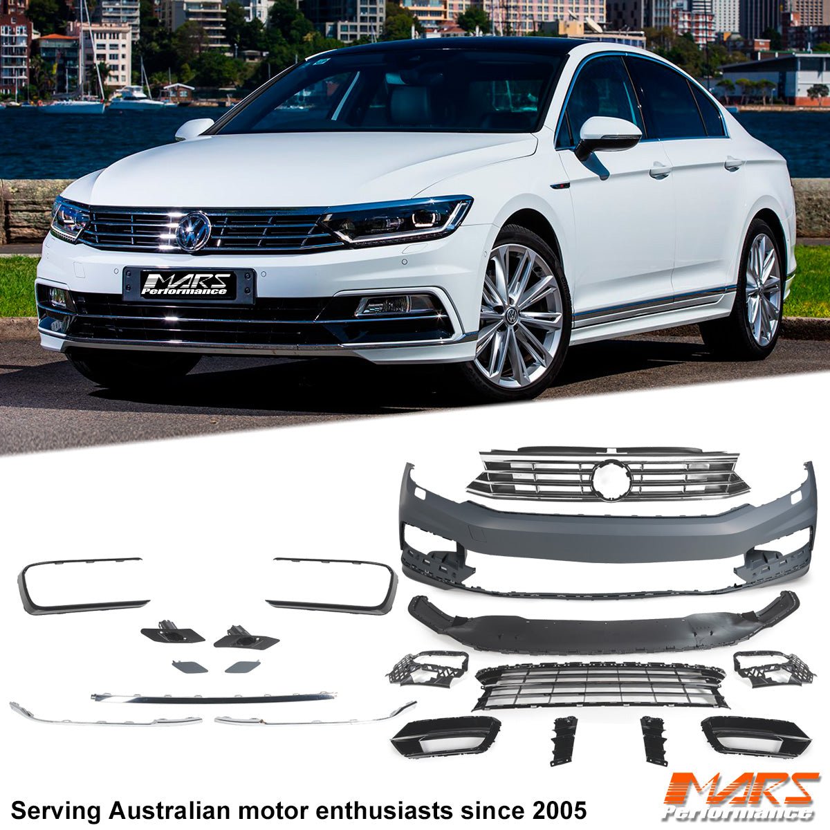 Passat R Line Accessories R Line Style Front Bumper bar Bodykit & Grill for VW Passat B8 2015-19 ...