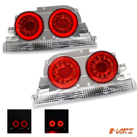 R35 GTR Style Clear Red LED Tail Lights for Nissan R33 Skyline Coupe GTS - T GT - R GT - T RB250DET - Mars Performance