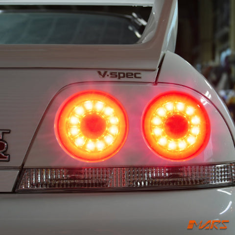 R35 GTR Style Clear Red LED Tail Lights for Nissan R33 Skyline Coupe GTS - T GT - R GT - T RB250DET - Mars Performance