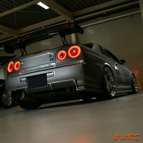 R35 GTR Style LED 3D Stripe Tail Lights for Nissan R34 Skyline Coupe GTS - T GT - R GT - T RB25DET - Mars Performance