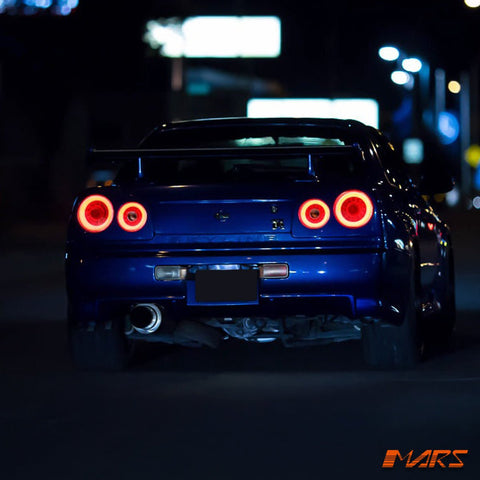 R35 GTR Style LED 3D Stripe Tail Lights for Nissan R34 Skyline Coupe GTS - T GT - R GT - T RB25DET - Mars Performance