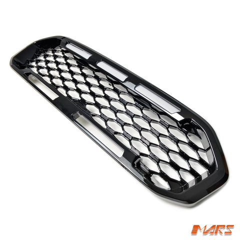 Raptor Mesh Style Gloss Black Front Bumper Bar Mesh Grille Grill Bodykit & LED DRL Lights for Ford Ranger PX MK3 - Mars Performance