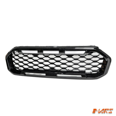 Raptor Mesh Style Gloss Black Front Bumper Bar Mesh Grille Grill Bodykit & LED DRL Lights for Ford Ranger PX MK3 - Mars Performance