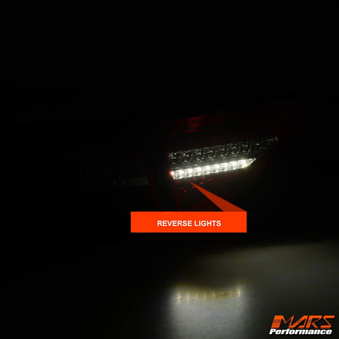 Red Clear Full LED 3D Stripe Bar Tail lights with Sequential Indicators for Subaru Impreza Hatch Back 2007 - 2013 including WRX & STI - Mars Performance