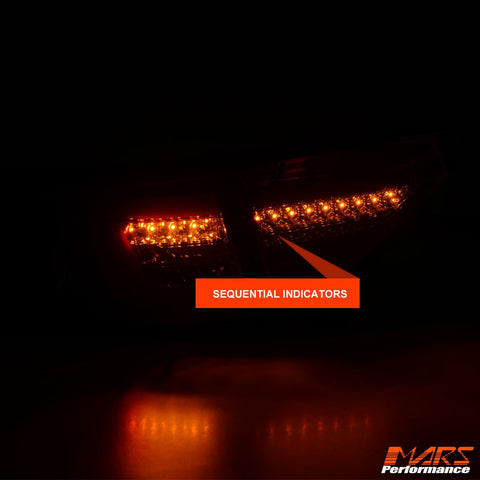 Red Clear Full LED 3D Stripe Bar Tail lights with Sequential Indicators for Subaru Impreza Hatch Back 2007 - 2013 including WRX & STI - Mars Performance