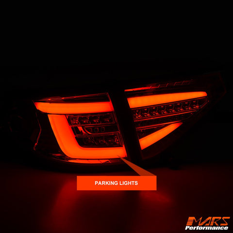 Red Clear Full LED 3D Stripe Bar Tail lights with Sequential Indicators for Subaru Impreza Hatch Back 2007 - 2013 including WRX & STI - Mars Performance