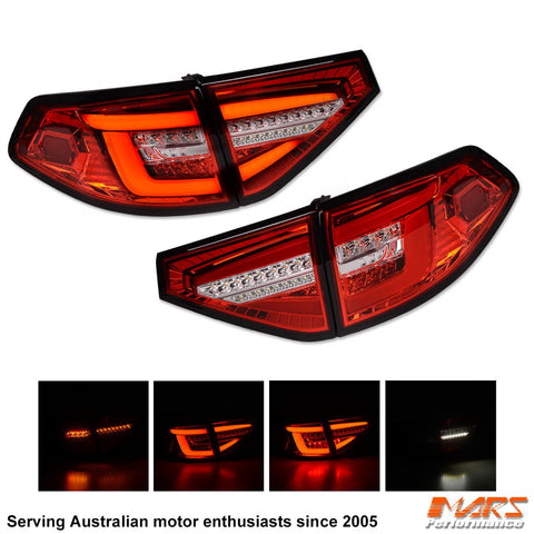 Red Clear Full LED 3D Stripe Bar Tail lights with Sequential Indicators for Subaru Impreza Hatch Back 2007 - 2013 including WRX & STI - Mars Performance