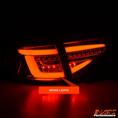 Red Clear Full LED 3D Stripe Bar Tail lights with Sequential Indicators for Subaru Impreza Hatch Back 2007 - 2013 including WRX & STI - Mars Performance