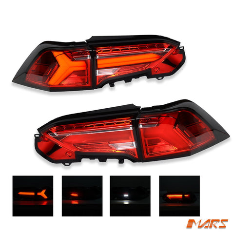 Red Clear Full LED Tail Lights with Sequential Indicator for Toyota RAV4 2019 - 2025 - Mars Performance