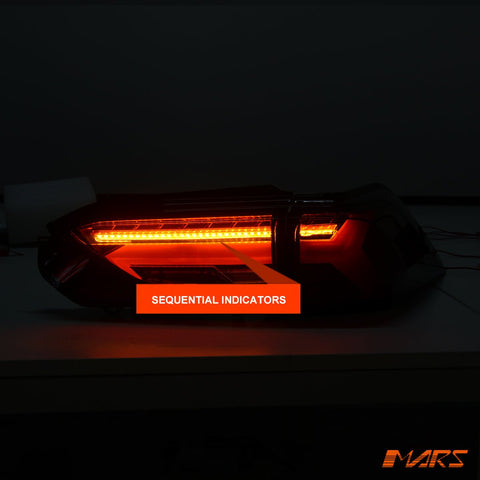 Red Clear Full LED Tail Lights with Sequential Indicator for Toyota RAV4 2019 - 2025 - Mars Performance