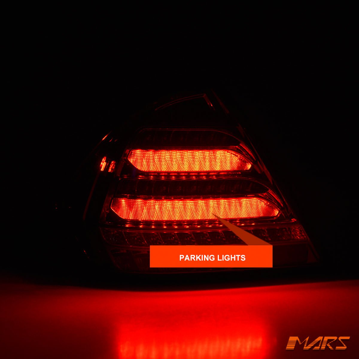 Red Clear LED 3D Stripe Bar Tail Lights with Sequential Indicators for Mercedes - Benz C - Class W203 Sedan 2000 - 2004 - Mars Performance