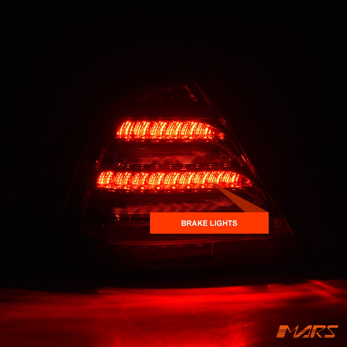 Red Clear LED 3D Stripe Bar Tail Lights with Sequential Indicators for Mercedes - Benz C - Class W203 Sedan 2000 - 2004 - Mars Performance