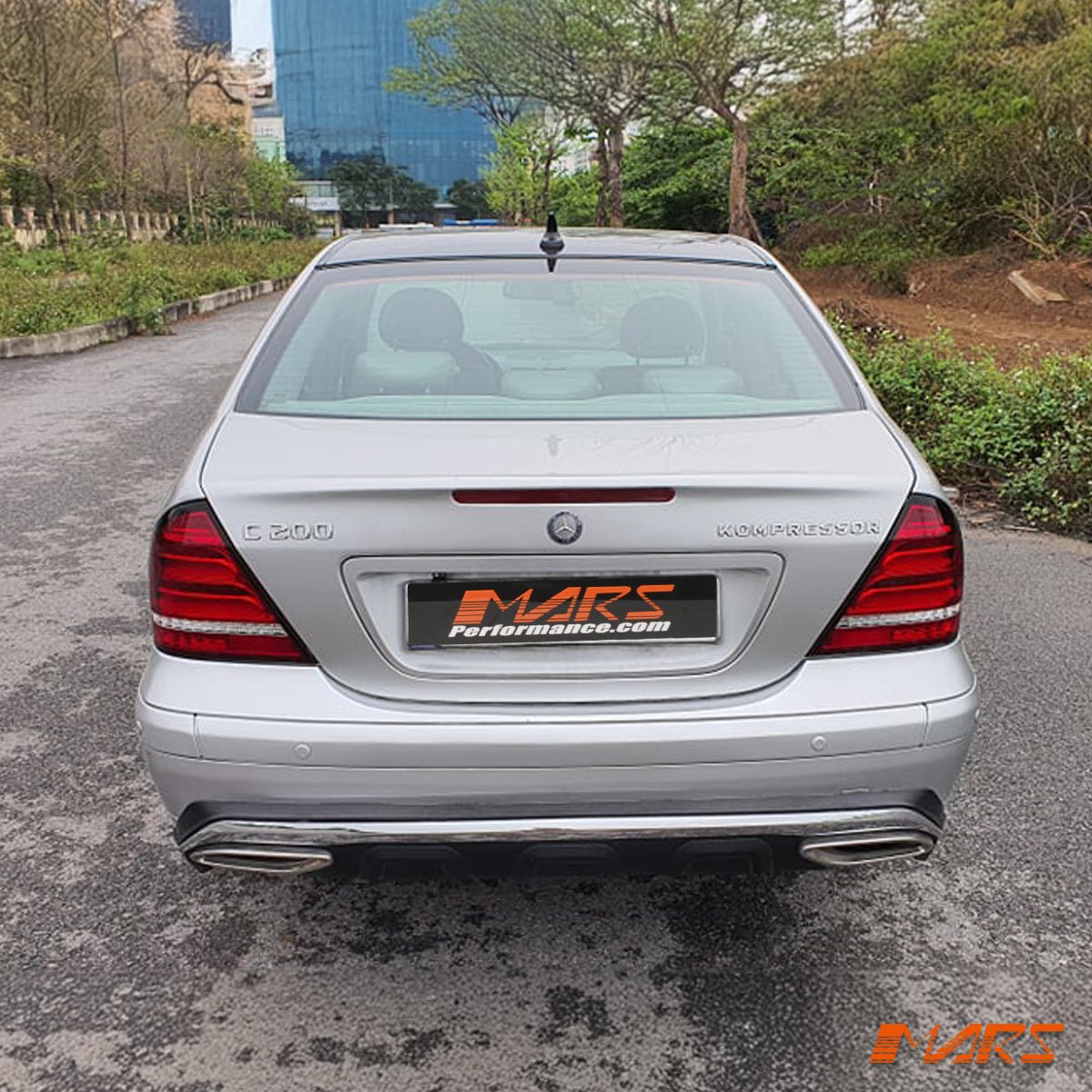 Red Clear LED 3D Stripe Bar Tail Lights with Sequential Indicators for Mercedes - Benz C - Class W203 Sedan 2000 - 2004 - Mars Performance