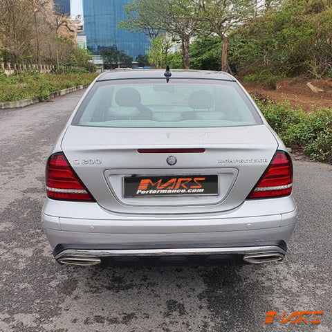Red Clear LED 3D Stripe Bar Tail Lights with Sequential Indicators for Mercedes - Benz C - Class W203 Sedan 2000 - 2004 - Mars Performance