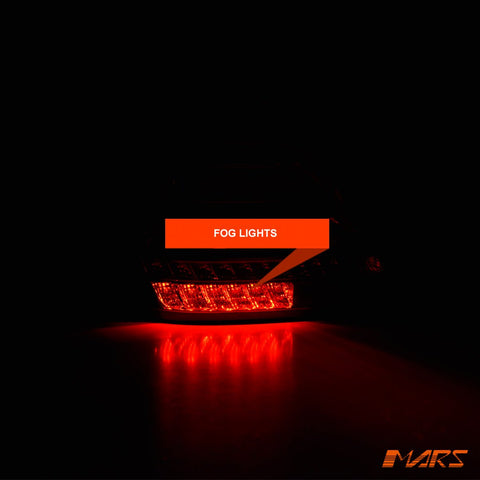Red Clear LED 3D Stripe Bar Tail Lights with Sequential Indicators for Mercedes - Benz C - Class W203 Sedan 2000 - 2004 - Mars Performance