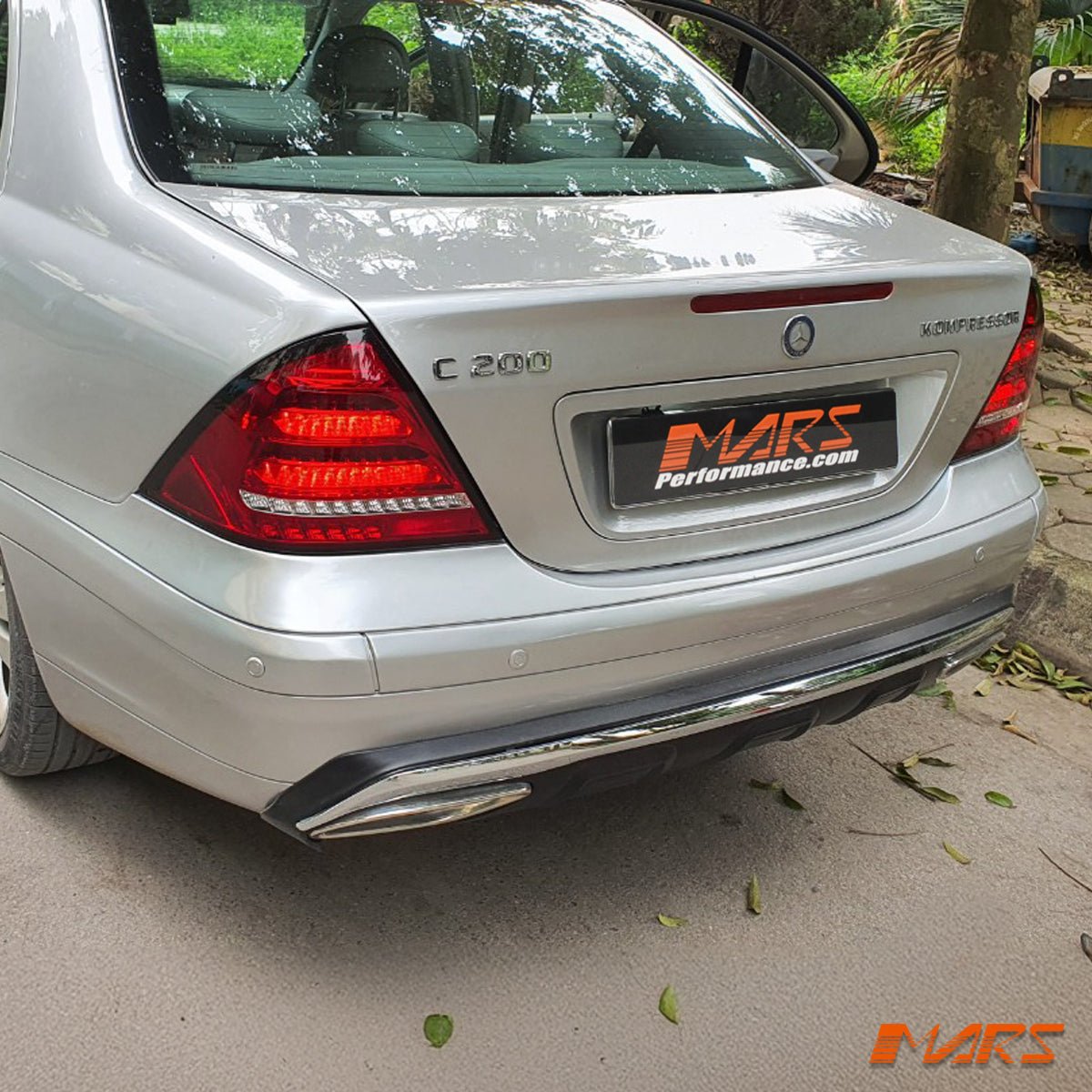 Red Clear LED 3D Stripe Bar Tail Lights with Sequential Indicators for Mercedes - Benz C - Class W203 Sedan 2000 - 2004 - Mars Performance