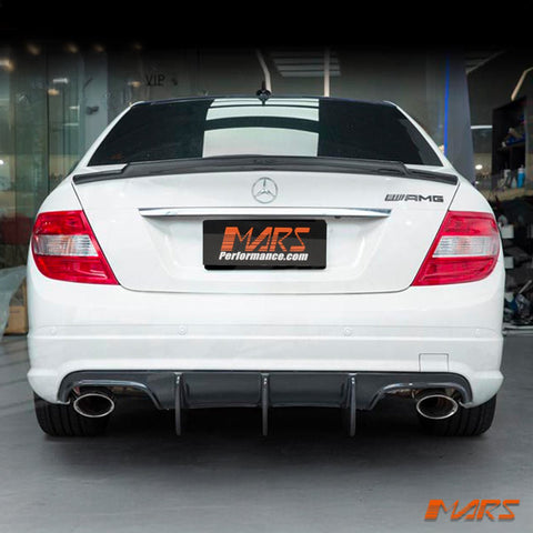 Renntech C74 Style Carbon Fibre Rear Trunk Lip Spoiler for Mercedes - Benz C - Class W204 Sedan & AMG C63 2007 - 2014 - Mars Performance
