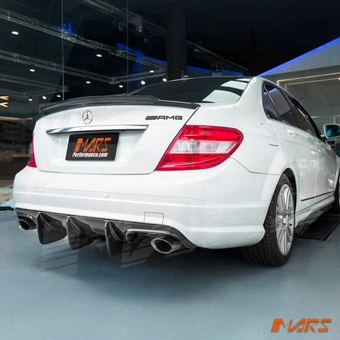 Renntech C74 Style Carbon Fibre Rear Trunk Lip Spoiler for Mercedes - Benz C - Class W204 Sedan & AMG C63 2007 - 2014 - Mars Performance