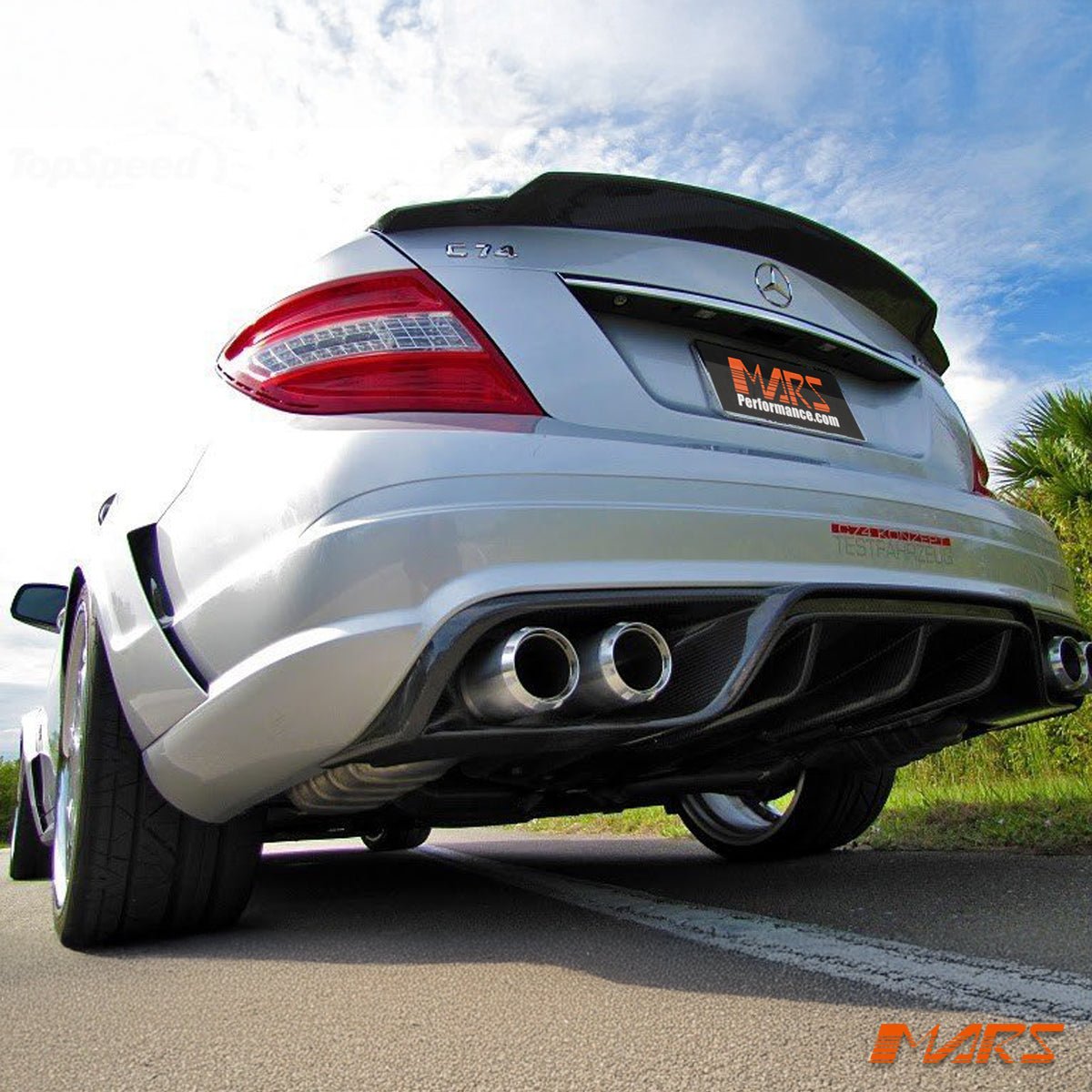 Renntech C74 Style Carbon Fibre Rear Trunk Lip Spoiler for Mercedes - Benz C - Class W204 Sedan & AMG C63 2007 - 2014 - Mars Performance