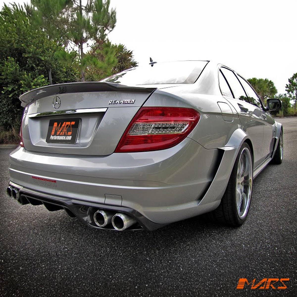 Renntech C74 Style Carbon Fibre Rear Trunk Lip Spoiler for Mercedes - Benz C - Class W204 Sedan & AMG C63 2007 - 2014 - Mars Performance