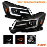 (Replace factory HALOGEN Model) DRL LED Projector Head Lights with sequential indicators for Subaru Forester S4 2013 - 2018 - Mars Performance