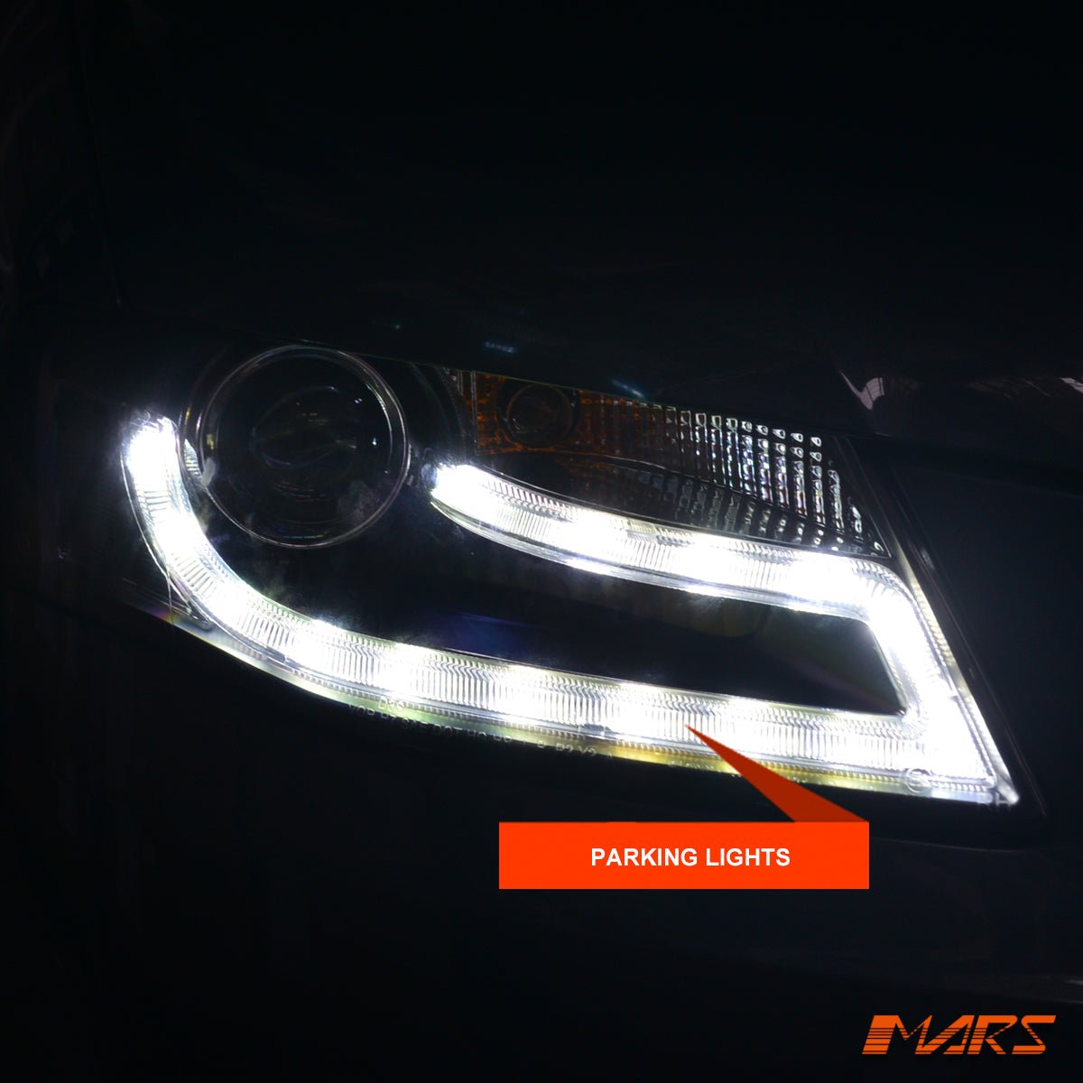 (Replace Stock Halogen model) Real DRL Dual Beam Projector Head Lights for AUDI A4 S4 B8 2009 - 2012 - Mars Performance