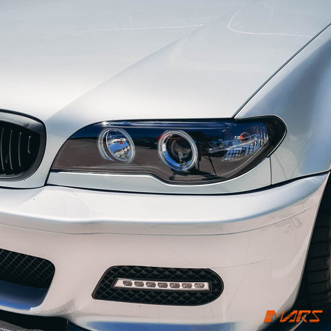 (Replace Stock HID Xenon model) CCFL Angel - Eyes Projector Head Lights for BMW 3 - Series E46 LCI Coupe & Convertible 2003 - 2005 - Mars Performance