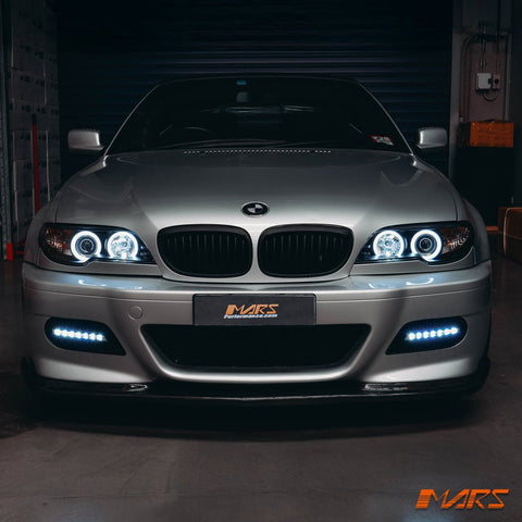 (Replace Stock HID Xenon model) CCFL Angel - Eyes Projector Head Lights for BMW 3 - Series E46 LCI Coupe & Convertible 2003 - 2005 - Mars Performance