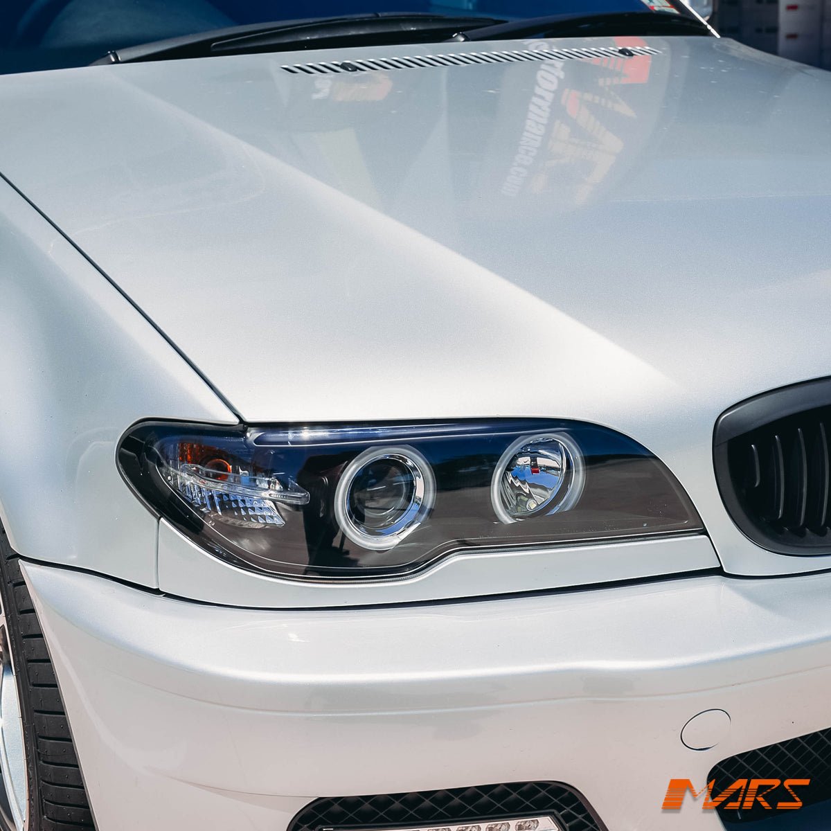 (Replace Stock HID Xenon model) CCFL Angel - Eyes Projector Head Lights for BMW 3 - Series E46 LCI Coupe & Convertible 2003 - 2005 - Mars Performance