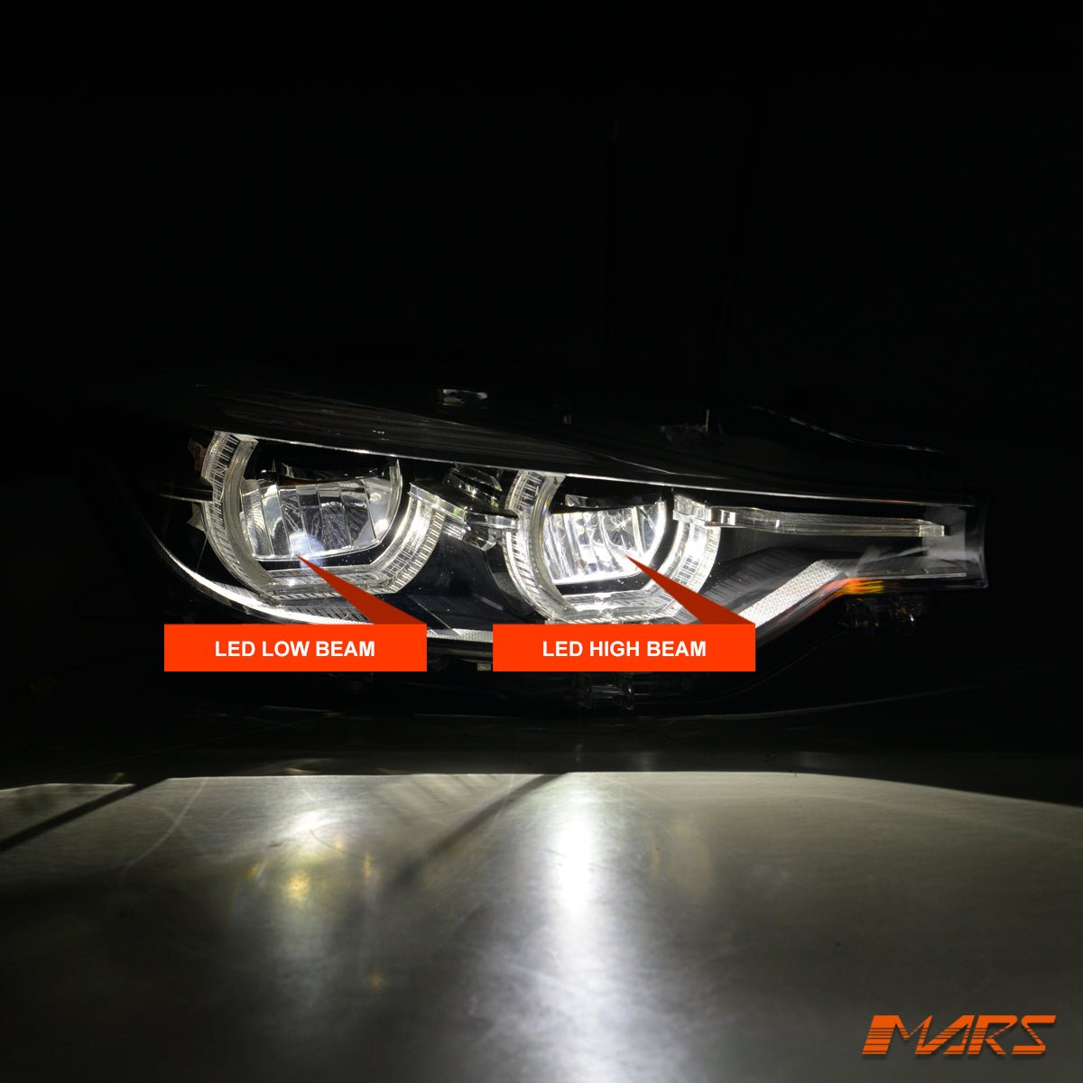 (Replace Stock HID/ Xenon model) M3 Style Full LED & DRL Head Lights for BMW 3 Series F30 F31 2012 - 2015 Pre LCI - Mars Performance