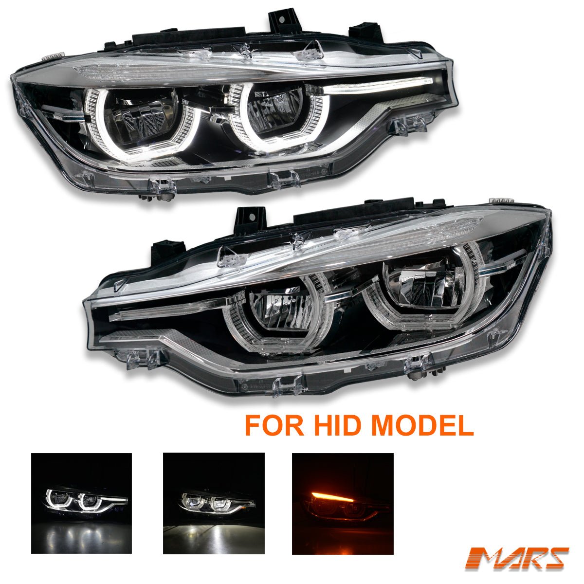 (Replace Stock HID/ Xenon model) M3 Style Full LED & DRL Head Lights for BMW 3 Series F30 F31 2012 - 2015 Pre LCI - Mars Performance