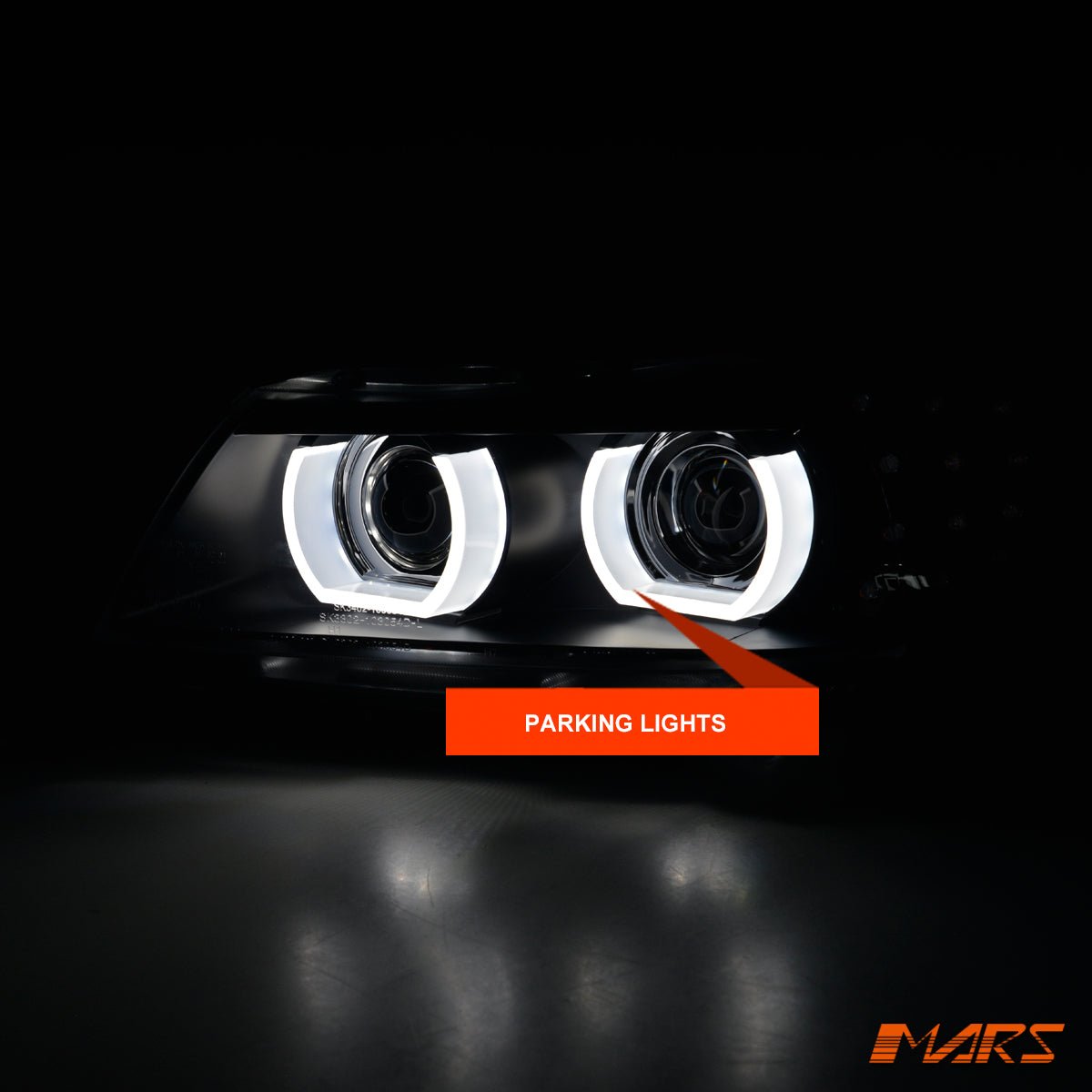 (Replace Stock HID/Xenon model) LED 3D Angel Eyes Halo Projector Head Lights for BMW 3 - Series E91 E90 LCI 2009 - 2012 - Mars Performance