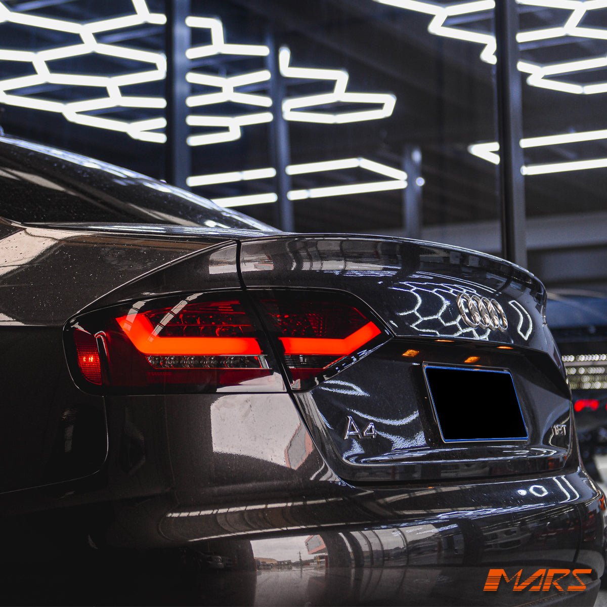 (Replace Stock LED Lights) Smoked Red 3D LED Stripe Tail Lights for 2008 - 2012 AUDI A4 B8 4D Sedan - Mars Performance