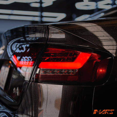 (Replace Stock LED Lights) Smoked Red 3D LED Stripe Tail Lights for 2008 - 2012 AUDI A4 B8 4D Sedan - Mars Performance