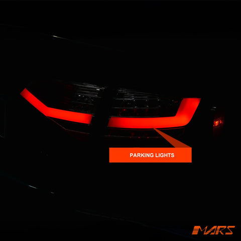 (Replace Stock LED Lights) Smoked Red 3D LED Stripe Tail Lights for 2008 - 2012 AUDI A4 B8 4D Sedan - Mars Performance