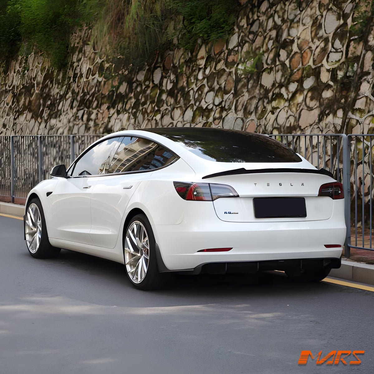 Revozport Style Carbon Fibre Rear trunk boot lip Spoiler Wing Bodykit for Tesla Model 3 2019 - 2023 - Mars Performance