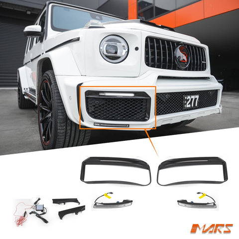 Rocket 900 Style Upper LED DRL lights for Mercedes - Benz G - Class W463A Brabus Style Front Bumper Bar Bodykit - Mars Performance
